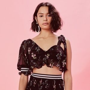 For Love and Lemons Odette Crop Top small